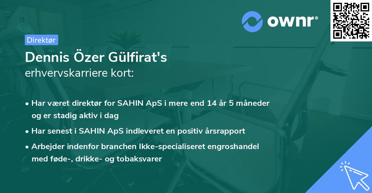 Dennis Özer Gülfirat's erhvervskarriere kort