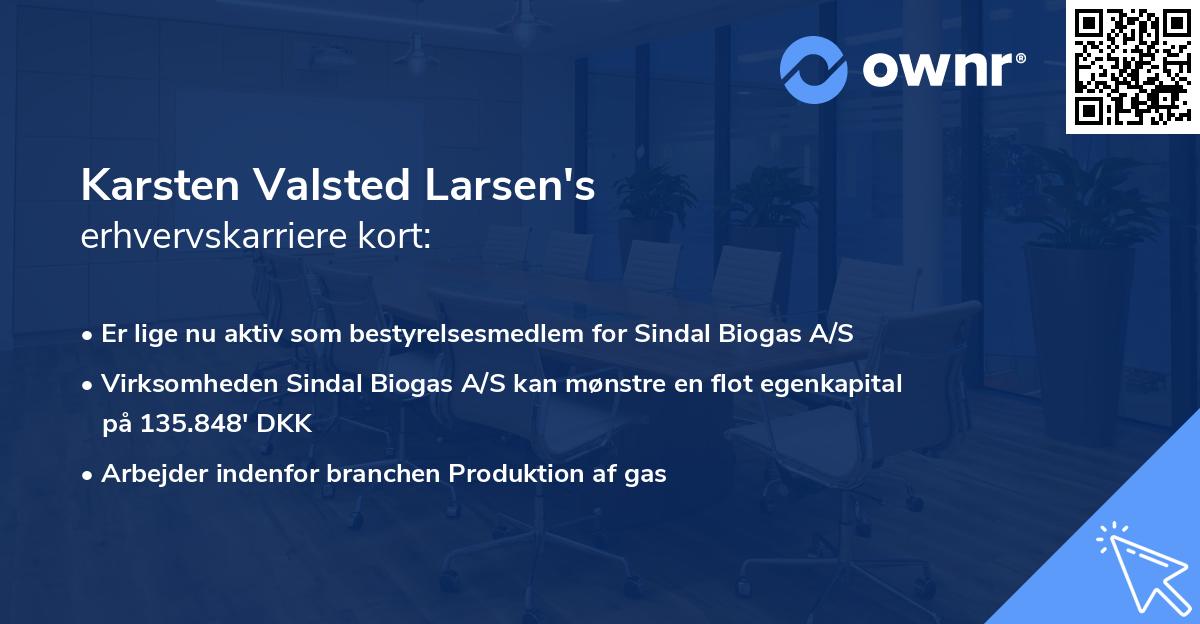 Karsten Valsted Larsen's erhvervskarriere kort