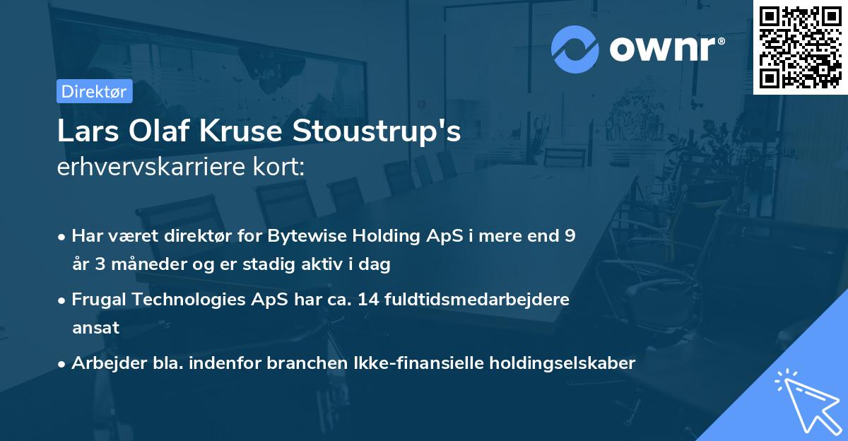 Lars Olaf Kruse Stoustrup's erhvervskarriere kort
