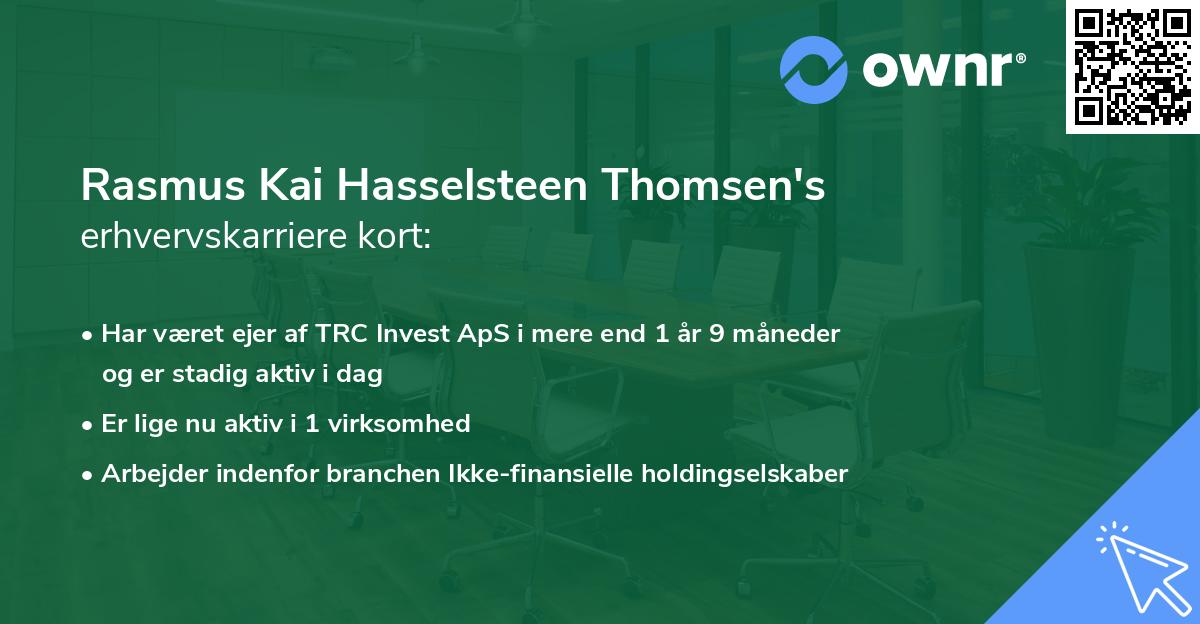 Rasmus Kai Hasselsteen Thomsen's erhvervskarriere kort