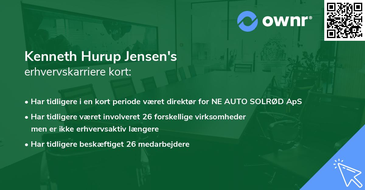Kenneth Hurup Jensen's erhvervskarriere kort
