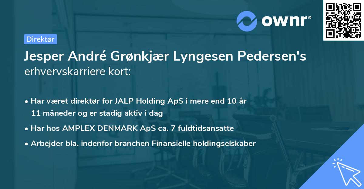 Jesper André Grønkjær Lyngesen Pedersen's erhvervskarriere kort