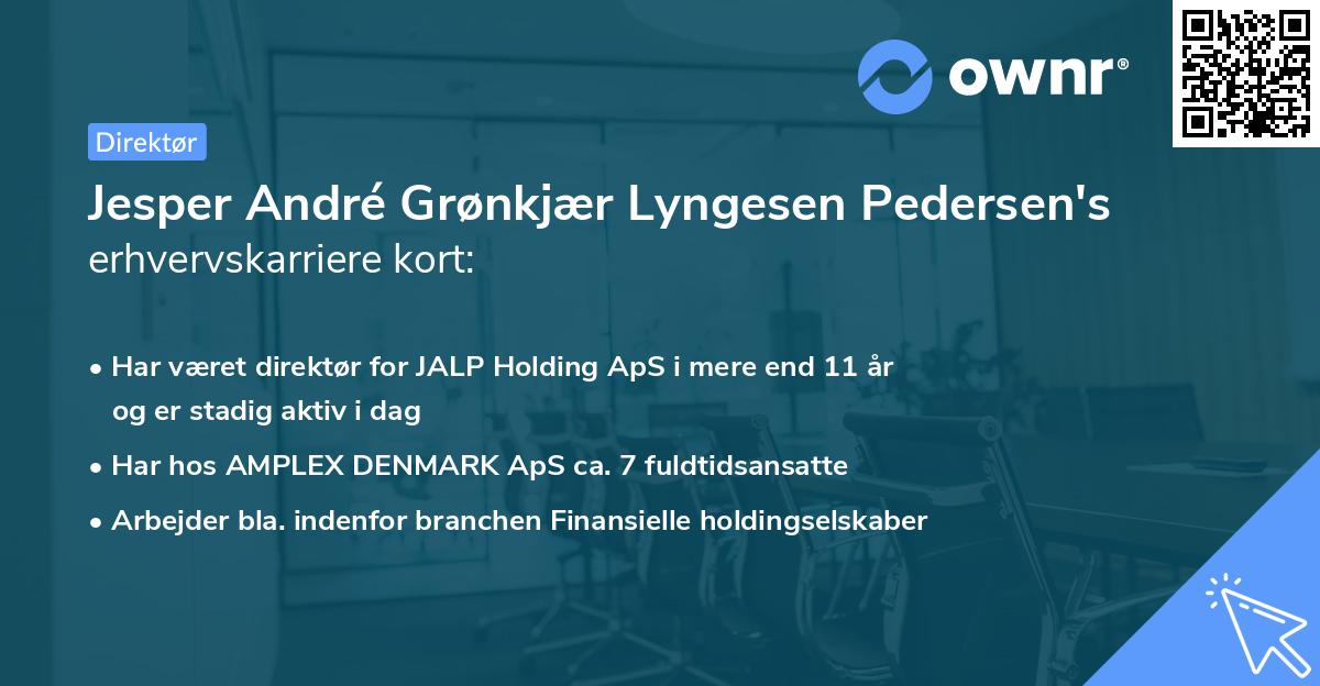 Jesper André Grønkjær Lyngesen Pedersen's erhvervskarriere kort