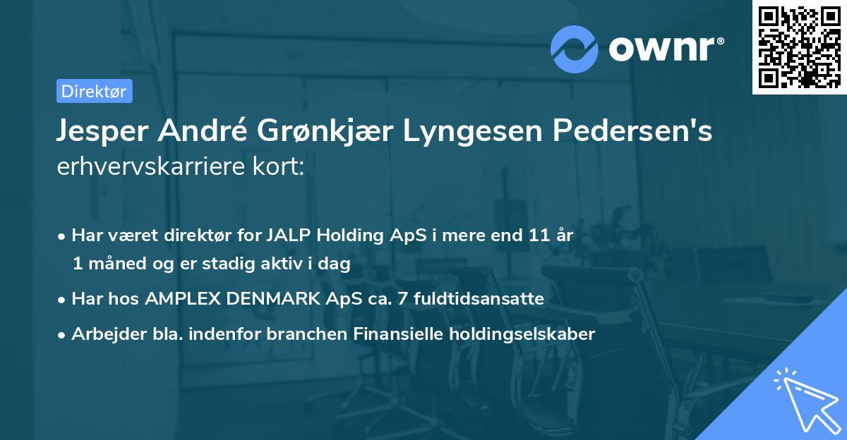 Jesper André Grønkjær Lyngesen Pedersen's erhvervskarriere kort