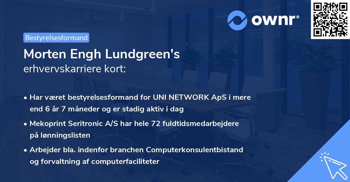 Morten Engh Lundgreen's erhvervskarriere kort