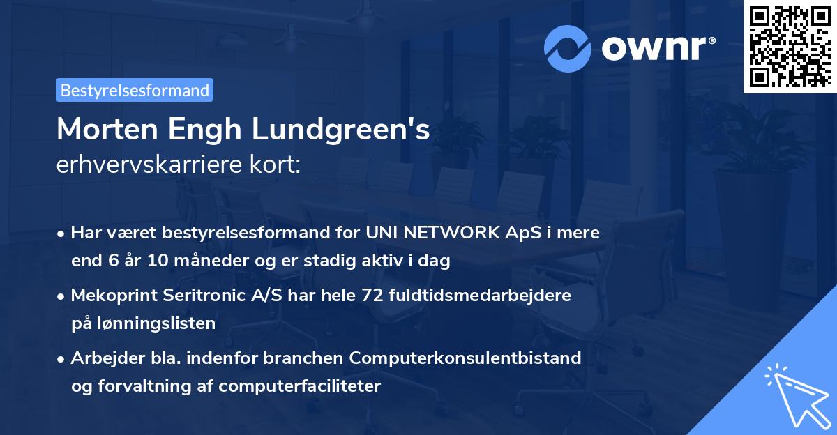 Morten Engh Lundgreen's erhvervskarriere kort