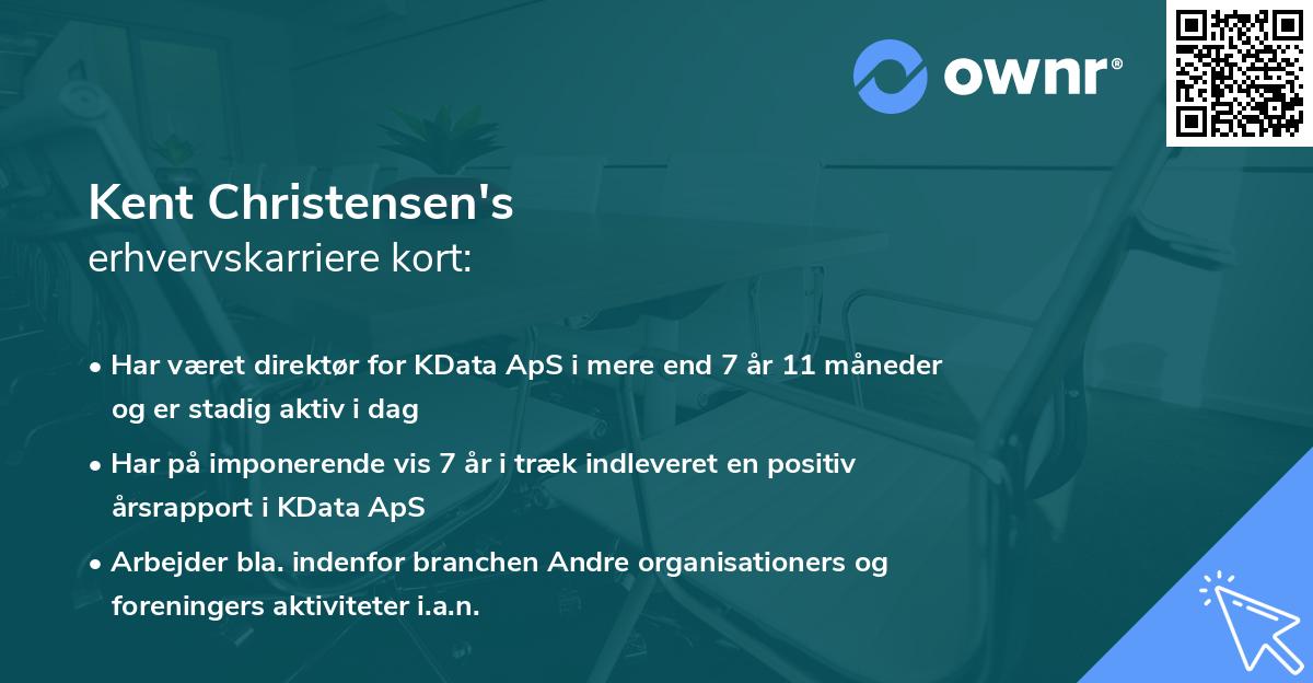 Kent Christensen's erhvervskarriere kort