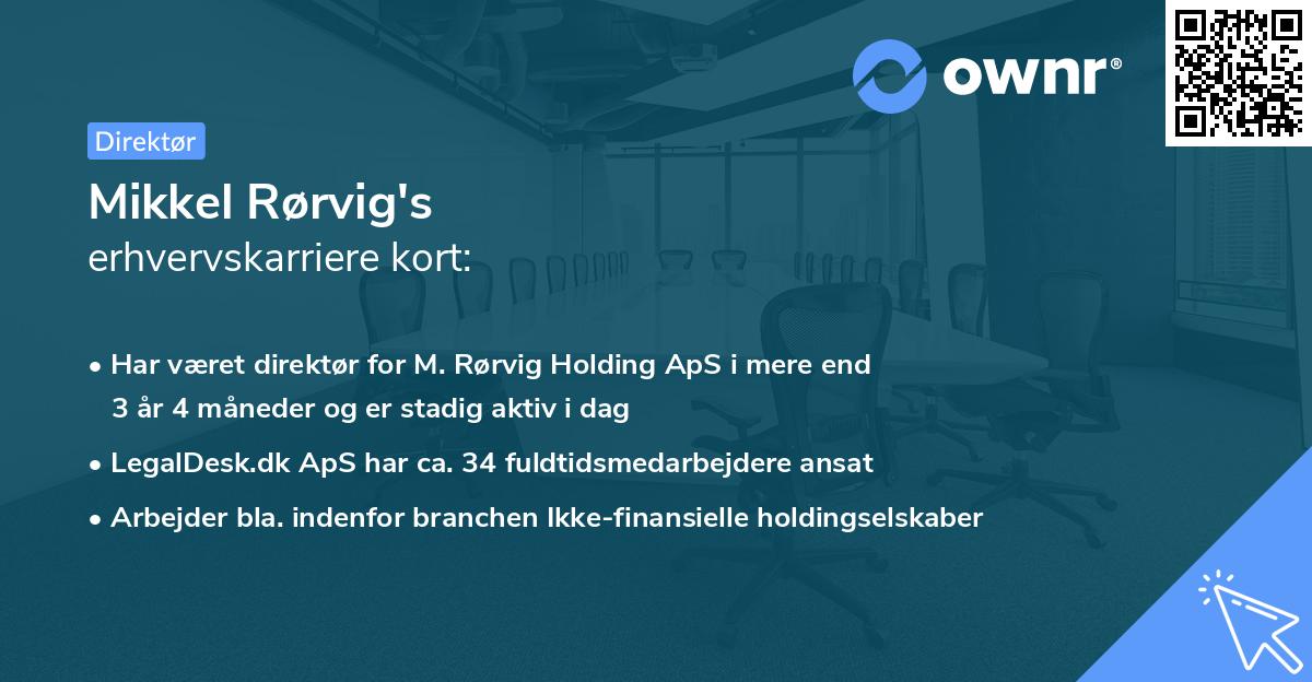 Mikkel Rørvig's erhvervskarriere kort