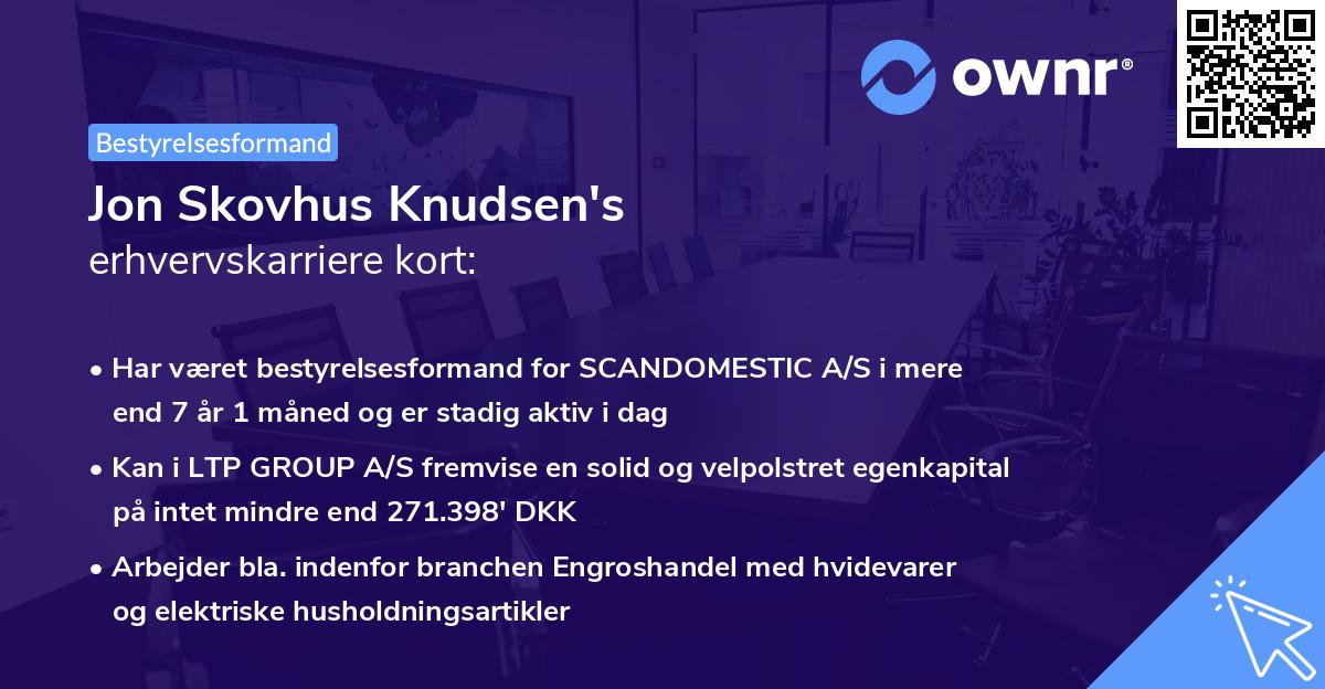 Jon Skovhus Knudsen's erhvervskarriere kort