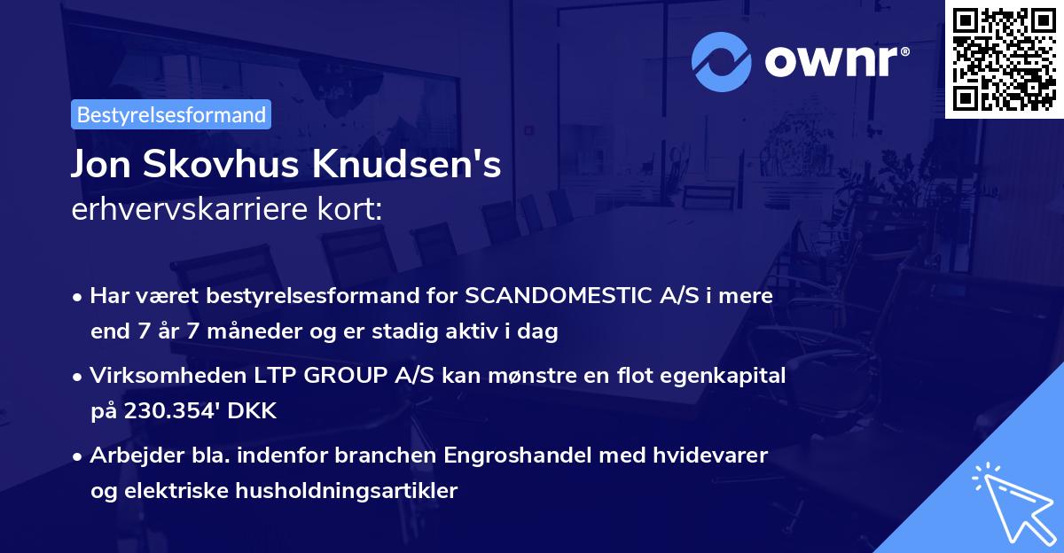 Jon Skovhus Knudsen's erhvervskarriere kort