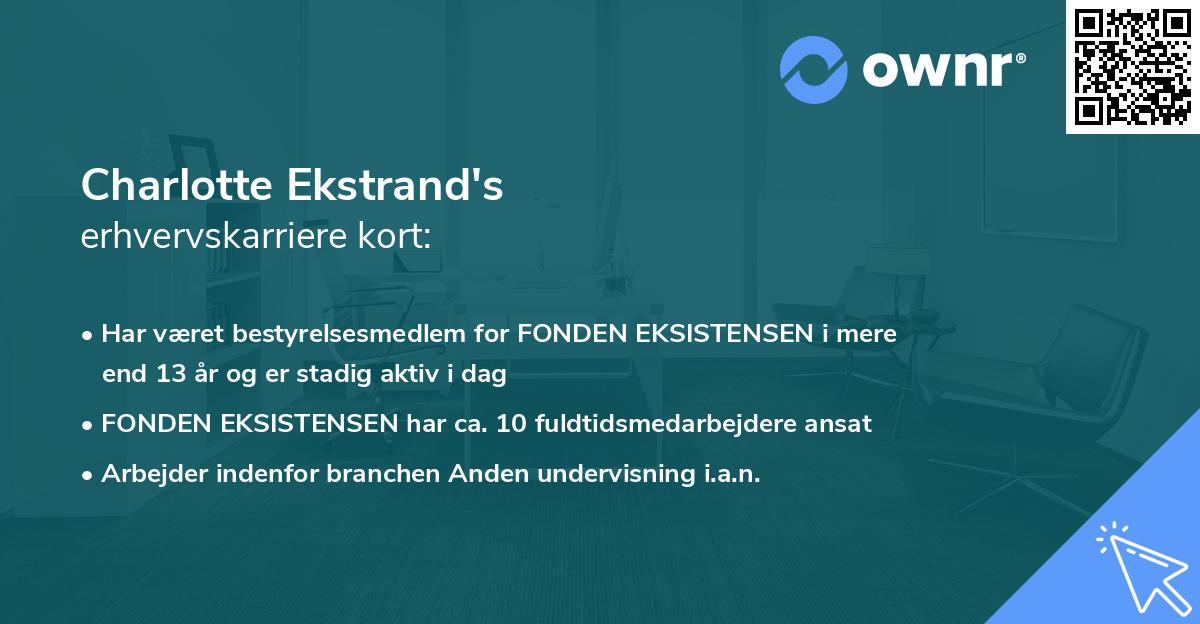Charlotte Ekstrand's erhvervskarriere kort
