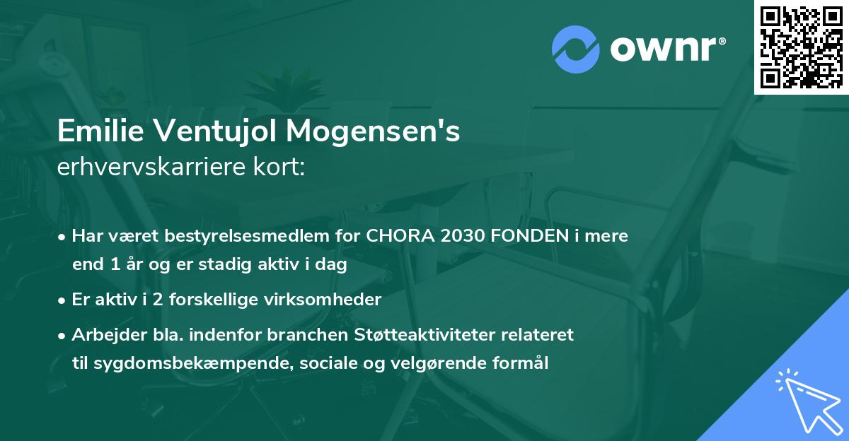 Emilie Ventujol Mogensen's erhvervskarriere kort