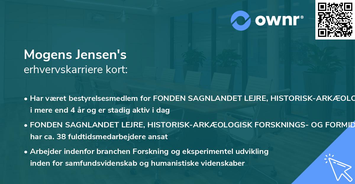 Mogens Jensen's erhvervskarriere kort