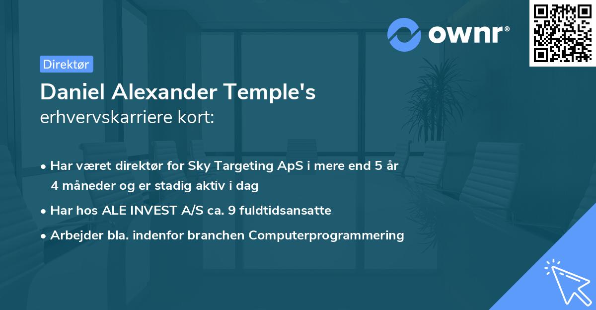 Daniel Alexander Temple's erhvervskarriere kort