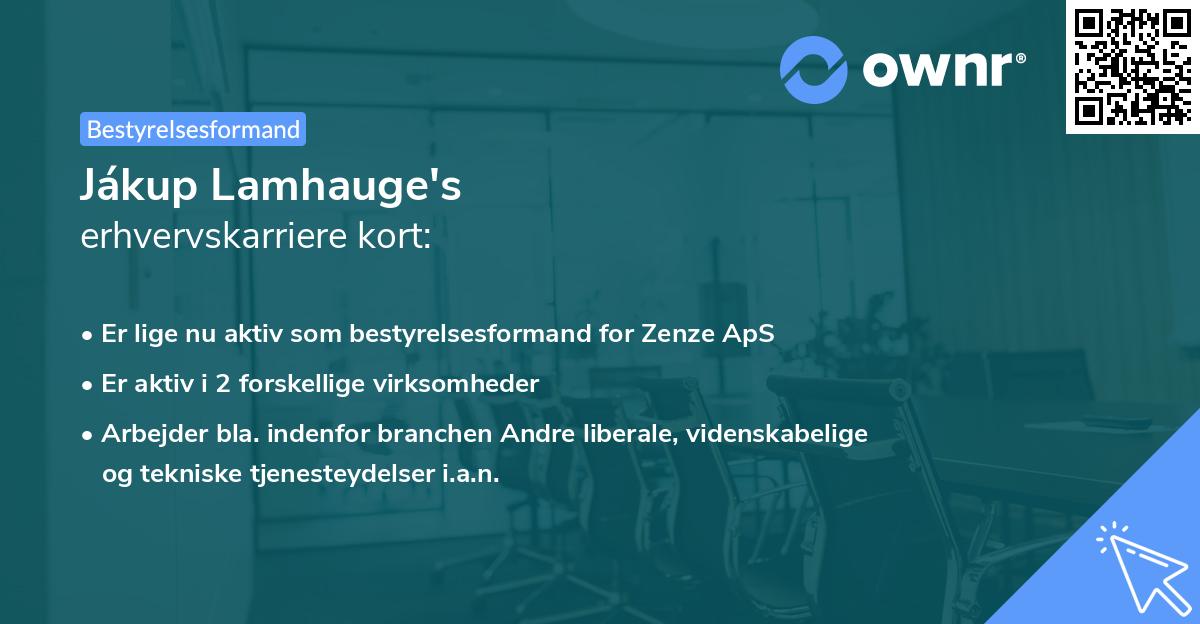 Jákup Lamhauge's erhvervskarriere kort