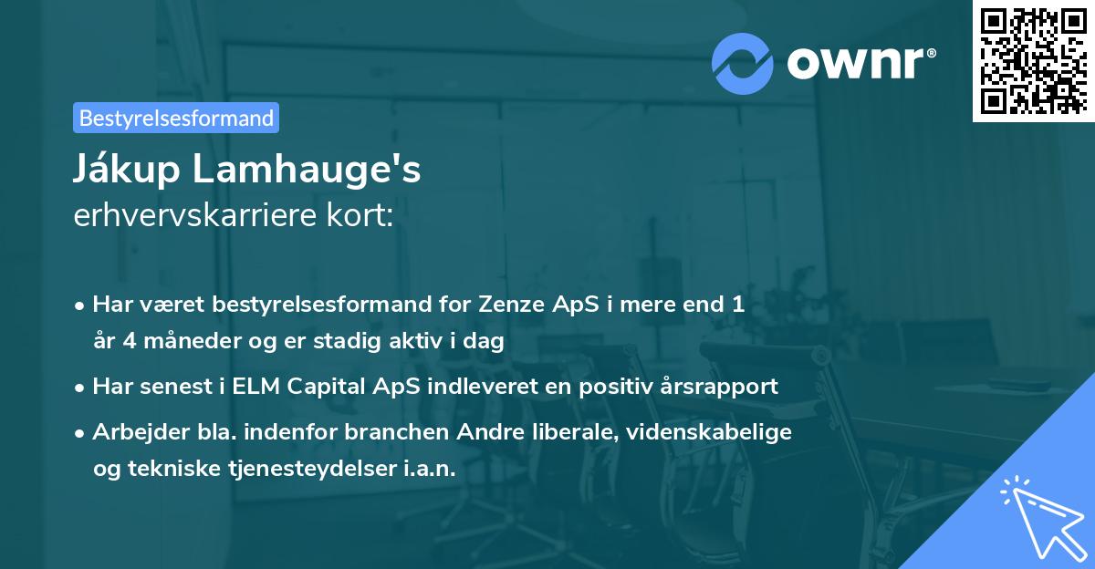 Jákup Lamhauge's erhvervskarriere kort