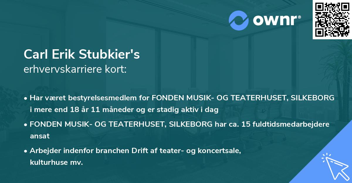 Carl Erik Stubkier's erhvervskarriere kort