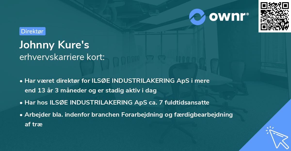 Johnny Kure's erhvervskarriere kort