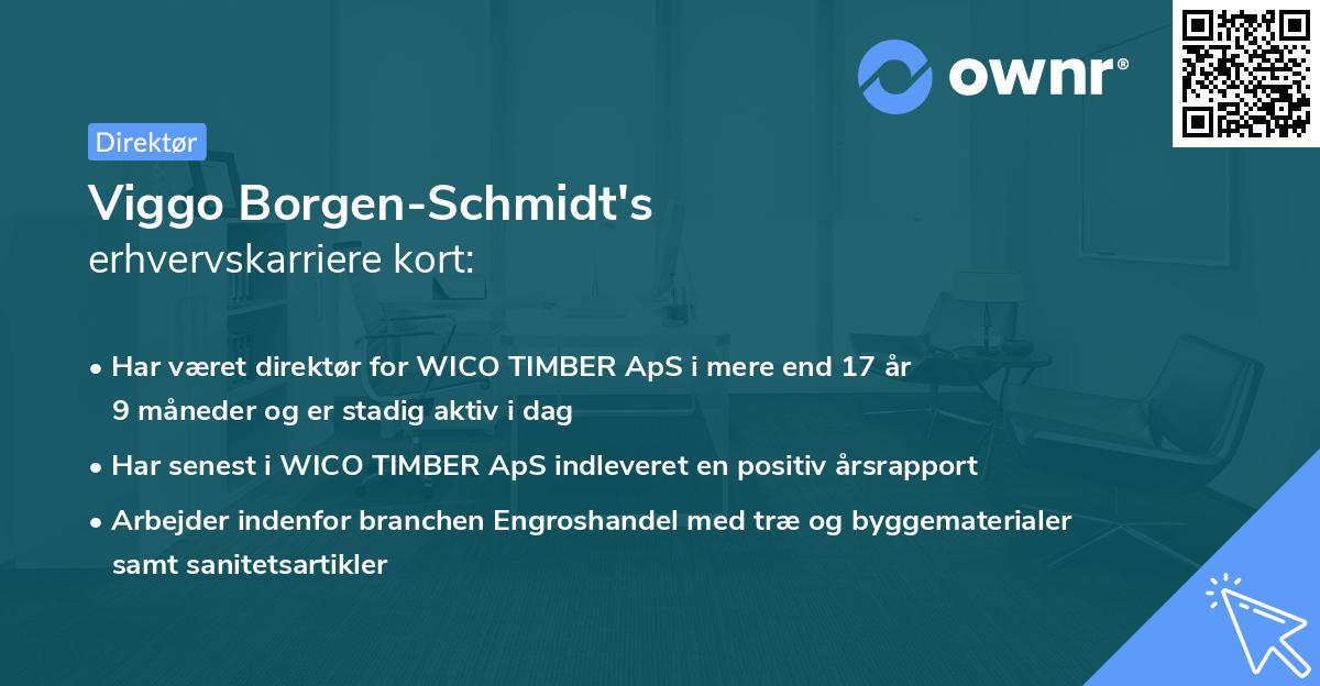 Viggo Borgen-Schmidt's erhvervskarriere kort