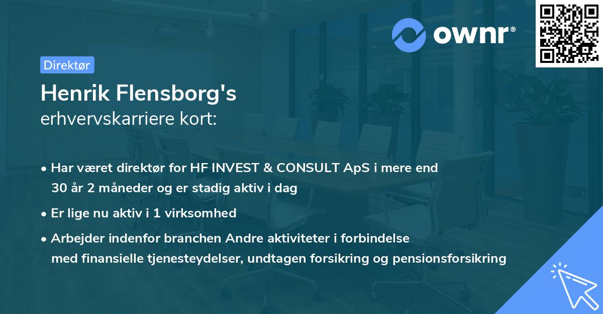 Henrik Flensborg's erhvervskarriere kort