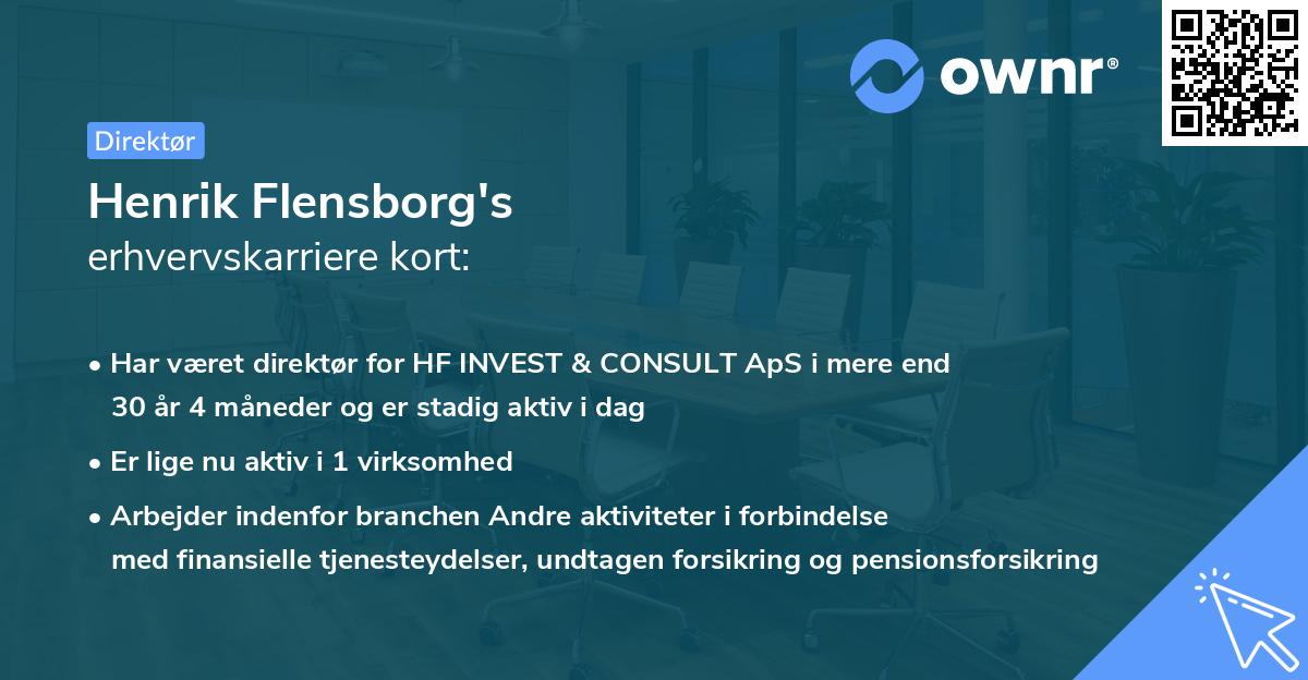 Henrik Flensborg's erhvervskarriere kort