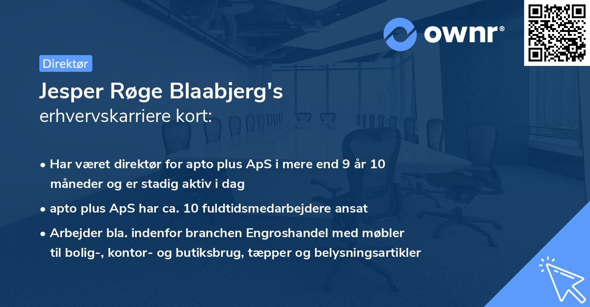 Jesper Røge Blaabjerg's erhvervskarriere kort