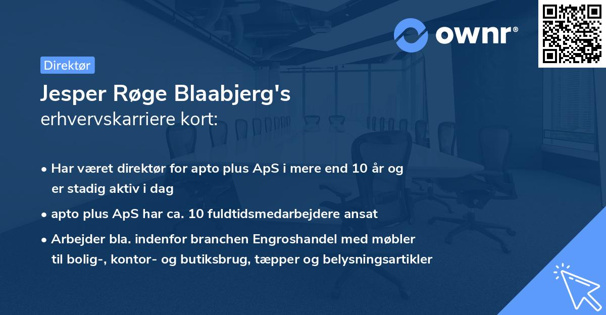 Jesper Røge Blaabjerg's erhvervskarriere kort