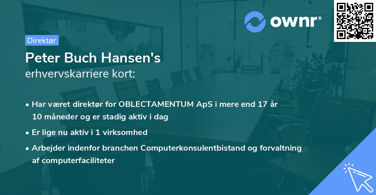 Peter Buch Hansen's erhvervskarriere kort