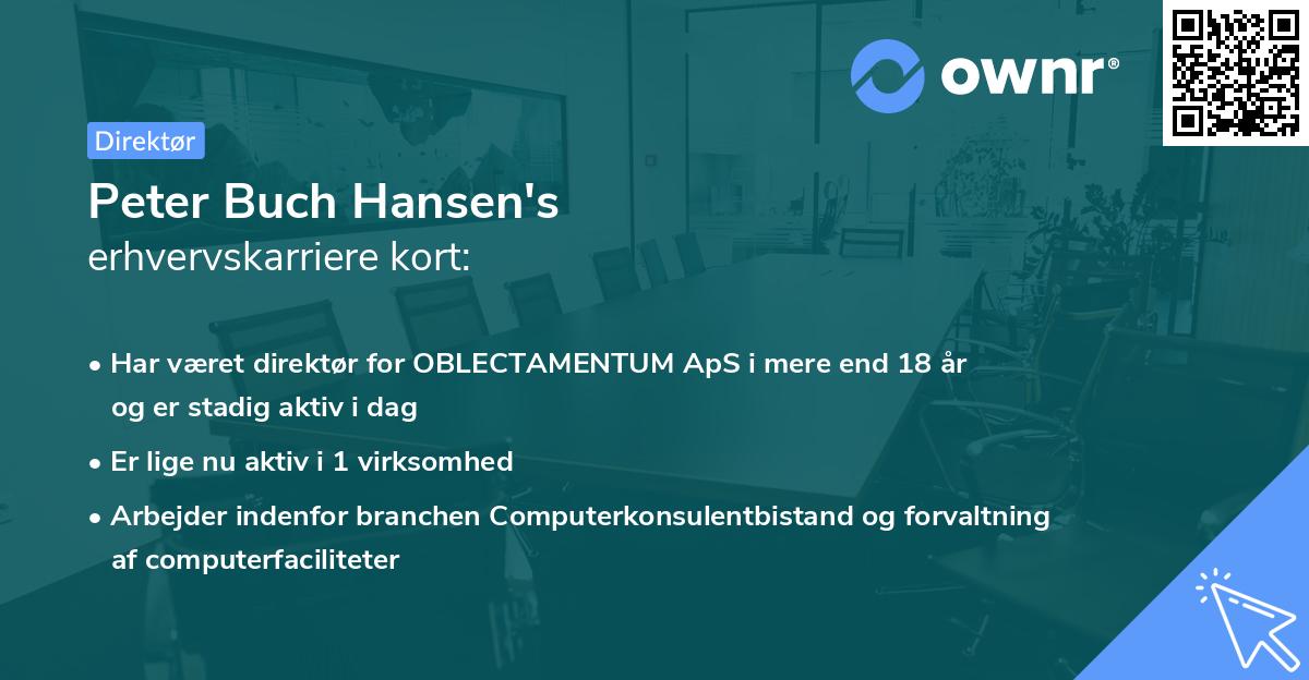 Peter Buch Hansen's erhvervskarriere kort