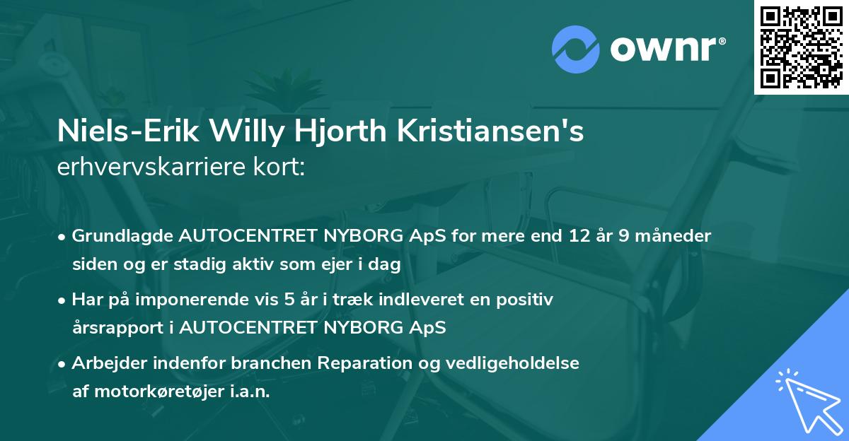 Niels-Erik Willy Hjorth Kristiansen's erhvervskarriere kort