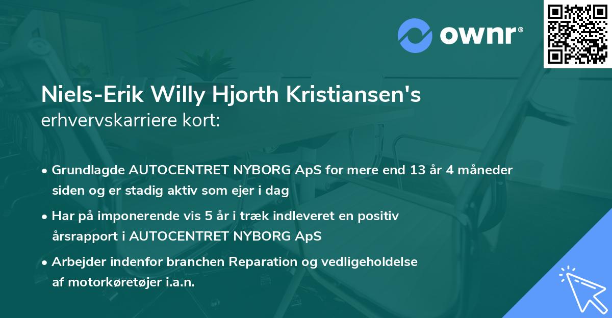 Niels-Erik Willy Hjorth Kristiansen's erhvervskarriere kort