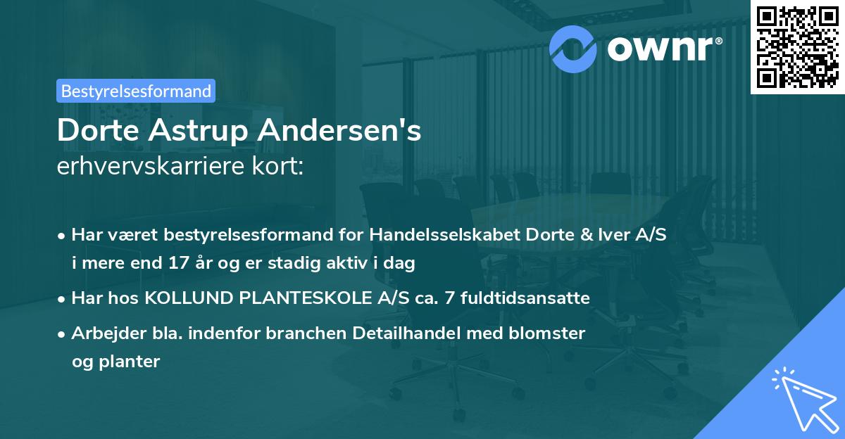 Dorte Astrup Andersen's erhvervskarriere kort