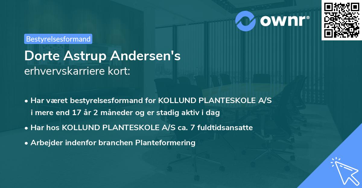 Dorte Astrup Andersen's erhvervskarriere kort