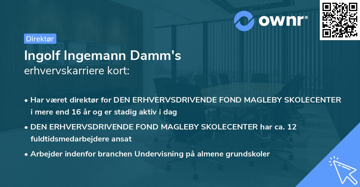 Ingolf Ingemann Damm's erhvervskarriere kort