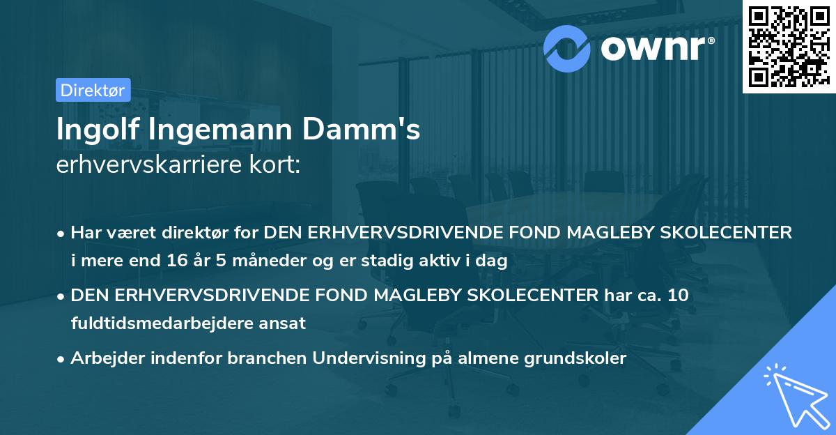 Ingolf Ingemann Damm's erhvervskarriere kort
