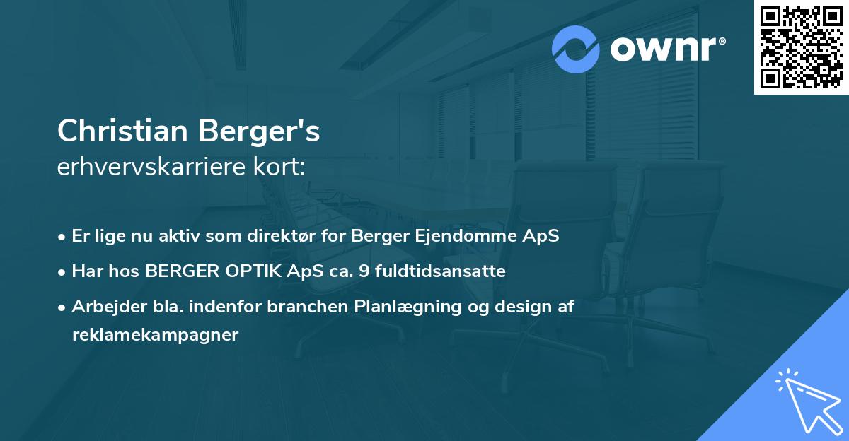 Christian Berger's erhvervskarriere kort