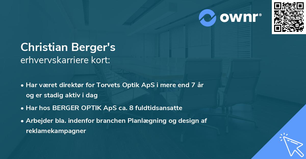 Christian Berger's erhvervskarriere kort