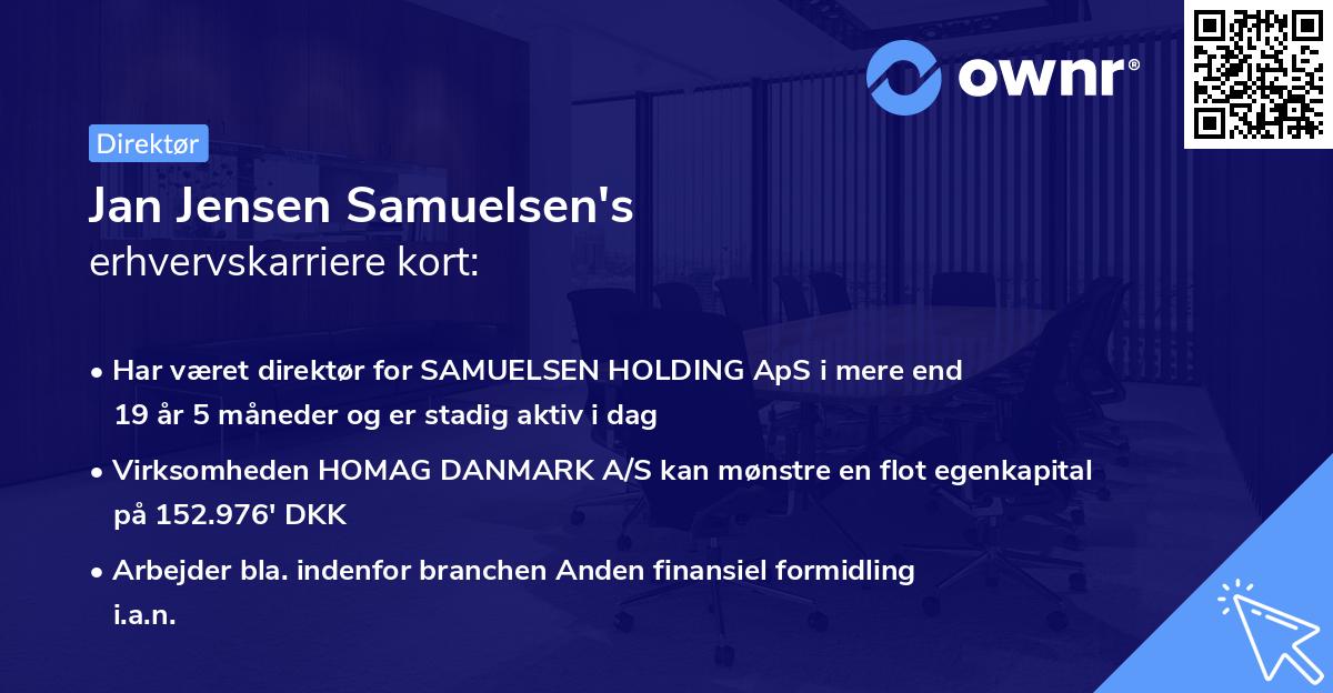 Jan Jensen Samuelsen's erhvervskarriere kort