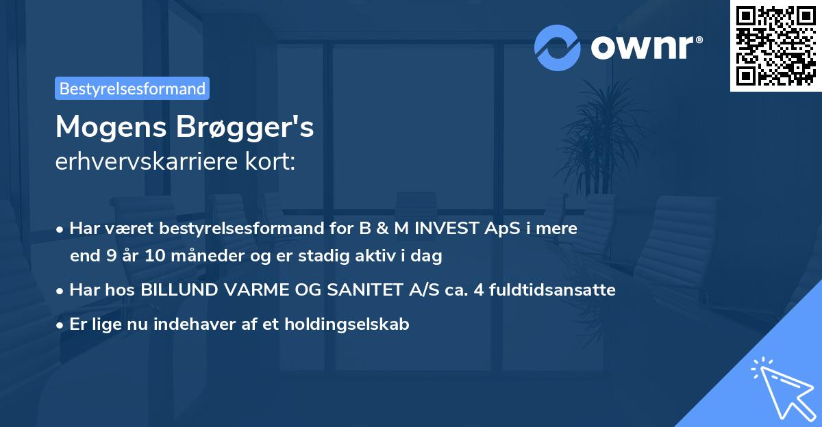 Mogens Brøgger's erhvervskarriere kort