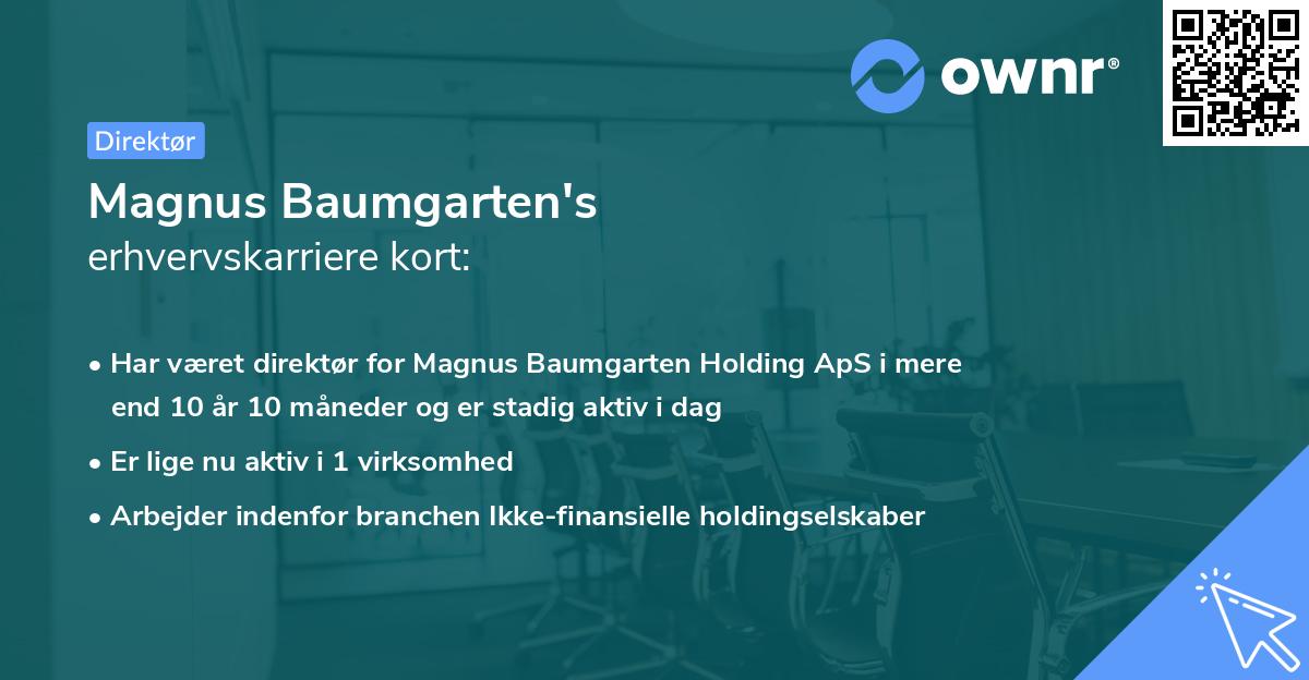 Magnus Baumgarten's erhvervskarriere kort