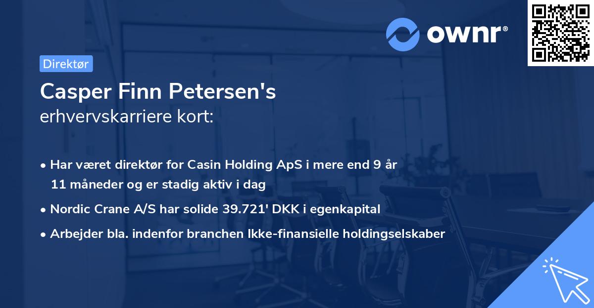 Casper Finn Petersen's erhvervskarriere kort