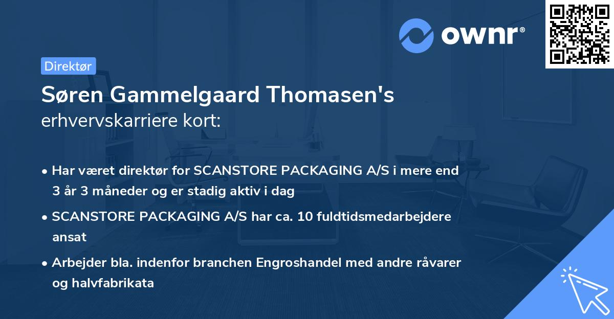 Søren Gammelgaard Thomasen's erhvervskarriere kort
