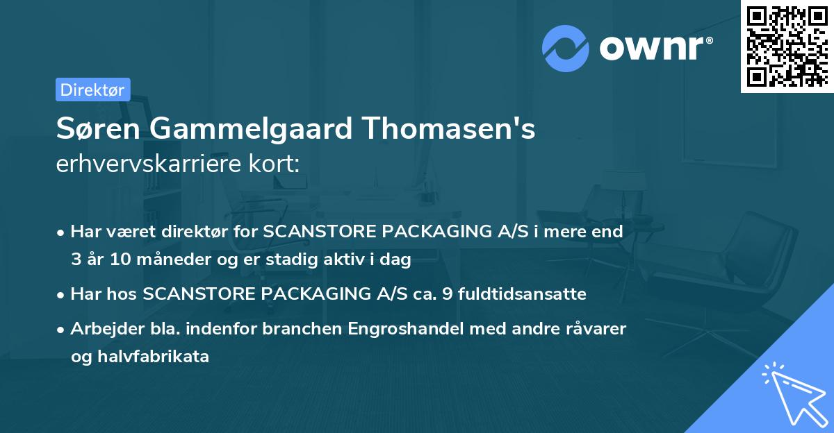 Søren Gammelgaard Thomasen's erhvervskarriere kort