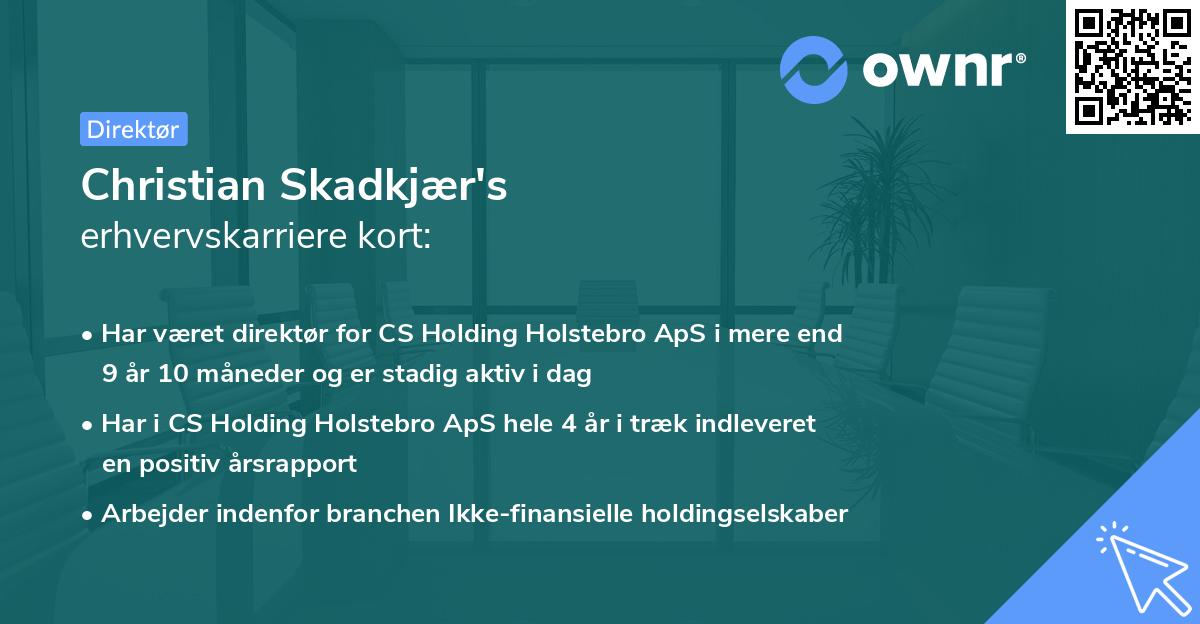 Christian Skadkjær's erhvervskarriere kort