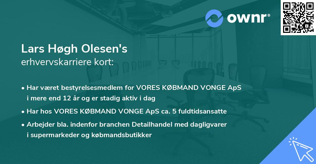 Lars Høgh Olesen's erhvervskarriere kort