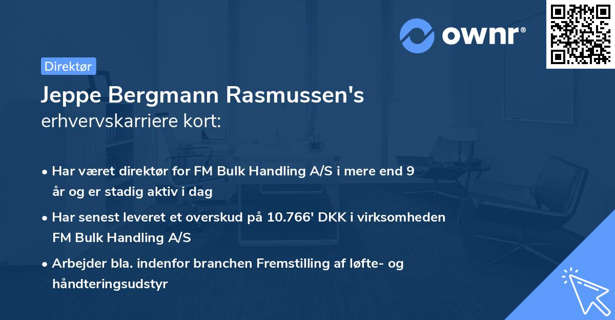 Jeppe Bergmann Rasmussen's erhvervskarriere kort