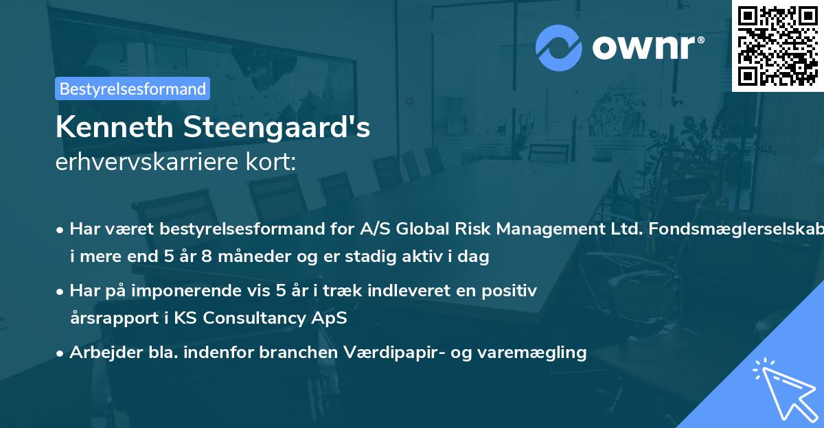 Kenneth Steengaard's erhvervskarriere kort