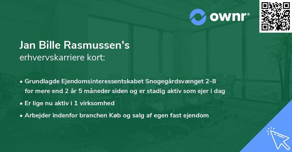 Jan Bille Rasmussen's erhvervskarriere kort
