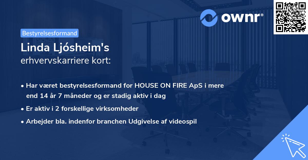 Linda Ljósheim's erhvervskarriere kort