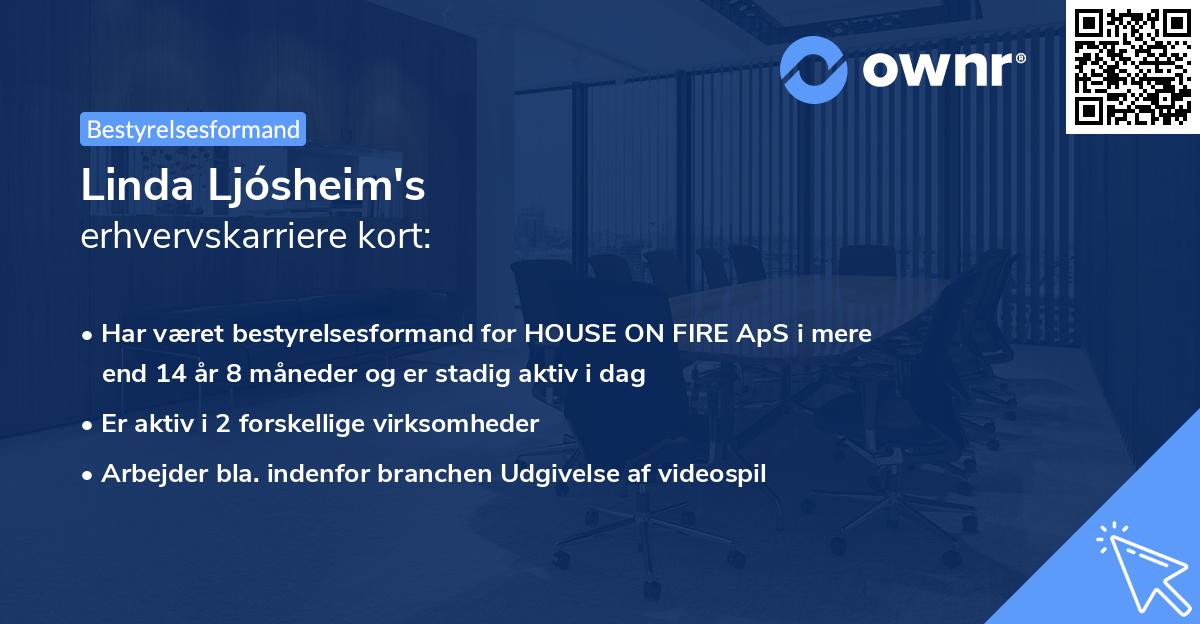 Linda Ljósheim's erhvervskarriere kort